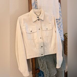 Ralph Lauren Cream Leather Jacket
